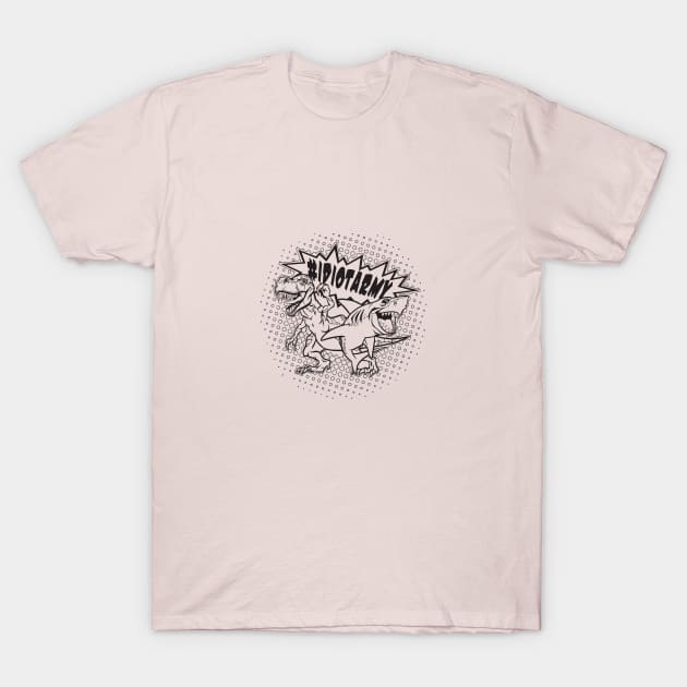 Pink Black and White line art logo T-Shirt by TaraErickson